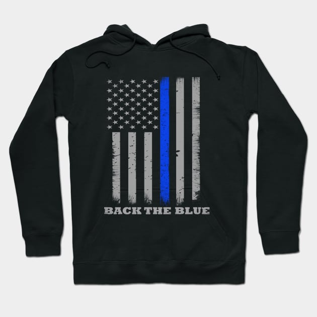 Back The Blue Thin Blue Line Flag Hoodie by bluelinemotivation